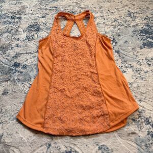 Wet Seal Orange Lace Y2K Tank Top Textured XL